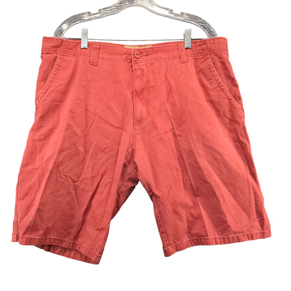 Iron Co Mens Chino Shorts Red Size 36 Slash Pockets Belt Loops - Picture 1 of 10